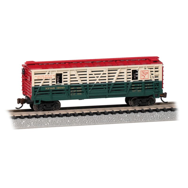 N Animated Stock Car NP&S Christmas with Reindeer