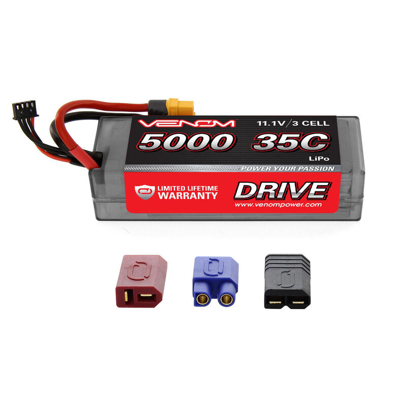 11.1V 5000mAh 3S 35C DRIVE Hardcase LiPo Battery: UNI 2.0 Plug 138mm