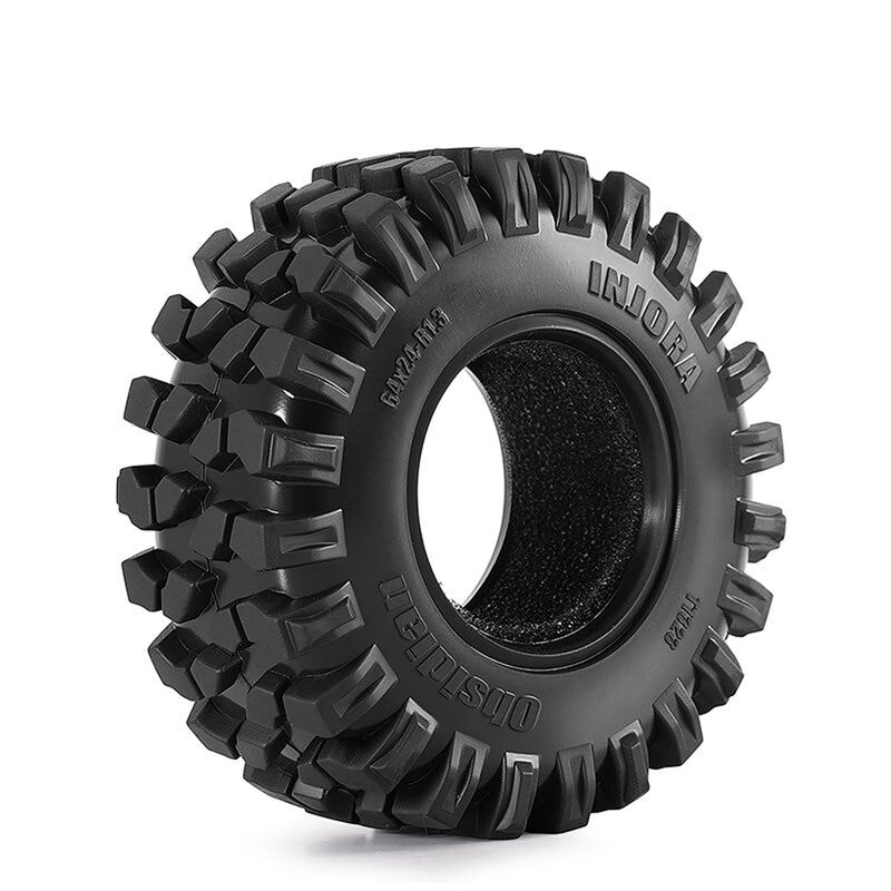 INJORA 1/18 Obsidian Front/Rear 1.3" Rock Crawler Tires & Inserts (4)