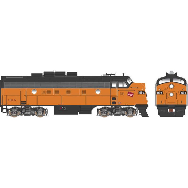 HO F7A w DCC & Sound MILW #84A