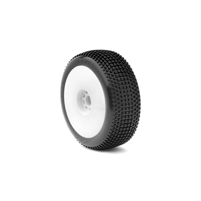 1/8 Enduro Soft Long Wear Pre-Mounted Tires, White EVO Wheels (2): Buggy
