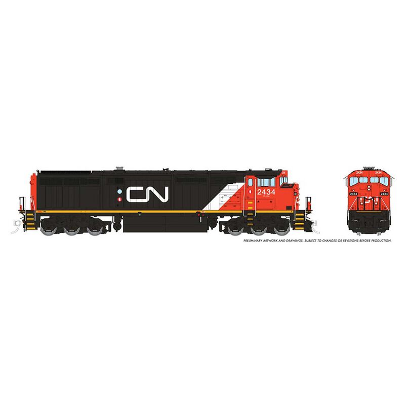 HO Dash8-40CM Locomotive with DCC & Sound, CN #2434