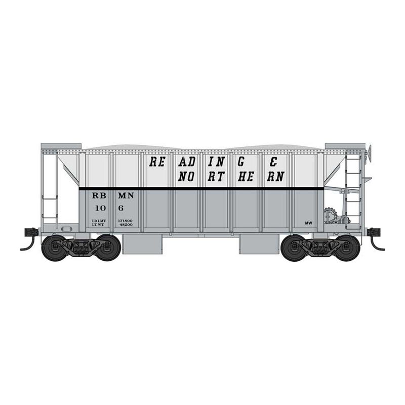 HO 70 Ton 2 Ballast Car with Side Chutes Reading and Northern #115