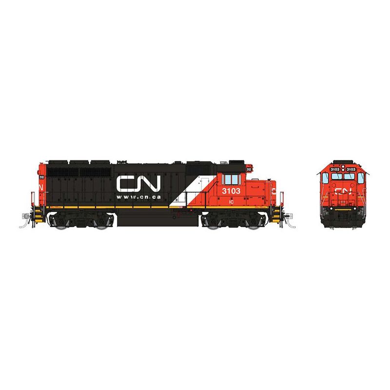 HO EMD GP40 Locomotive, CN ex-IC: #3106