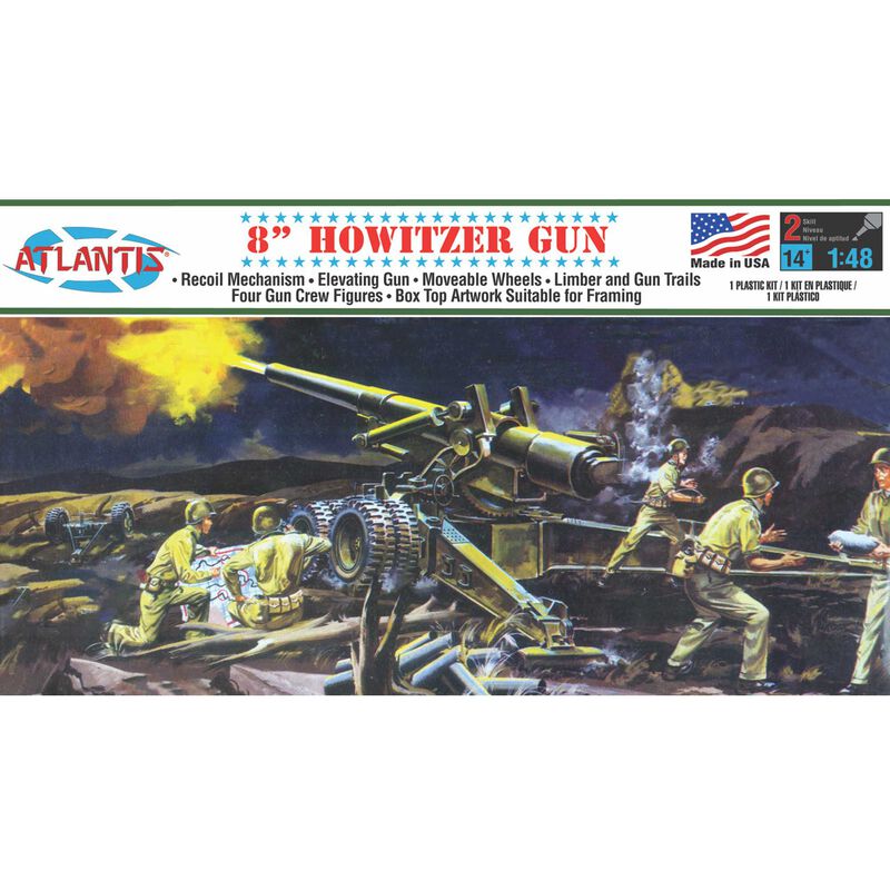 ATLANTIS TOY & HOBBY INC. 8" Howitzer Gun Plastic Model kit 1/48
