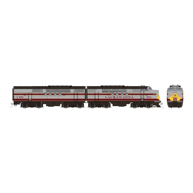 HO EMD FT A+B (DC/Silent): Lackawanna - Grey & Maroon: #654A + 654B