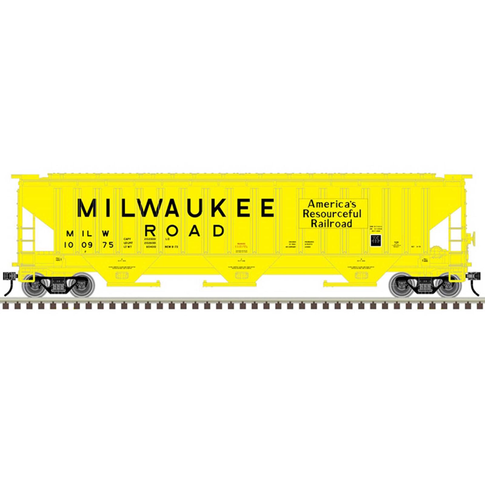 O PS4750 Covered Hopper 2-Rail Milwaukee Road