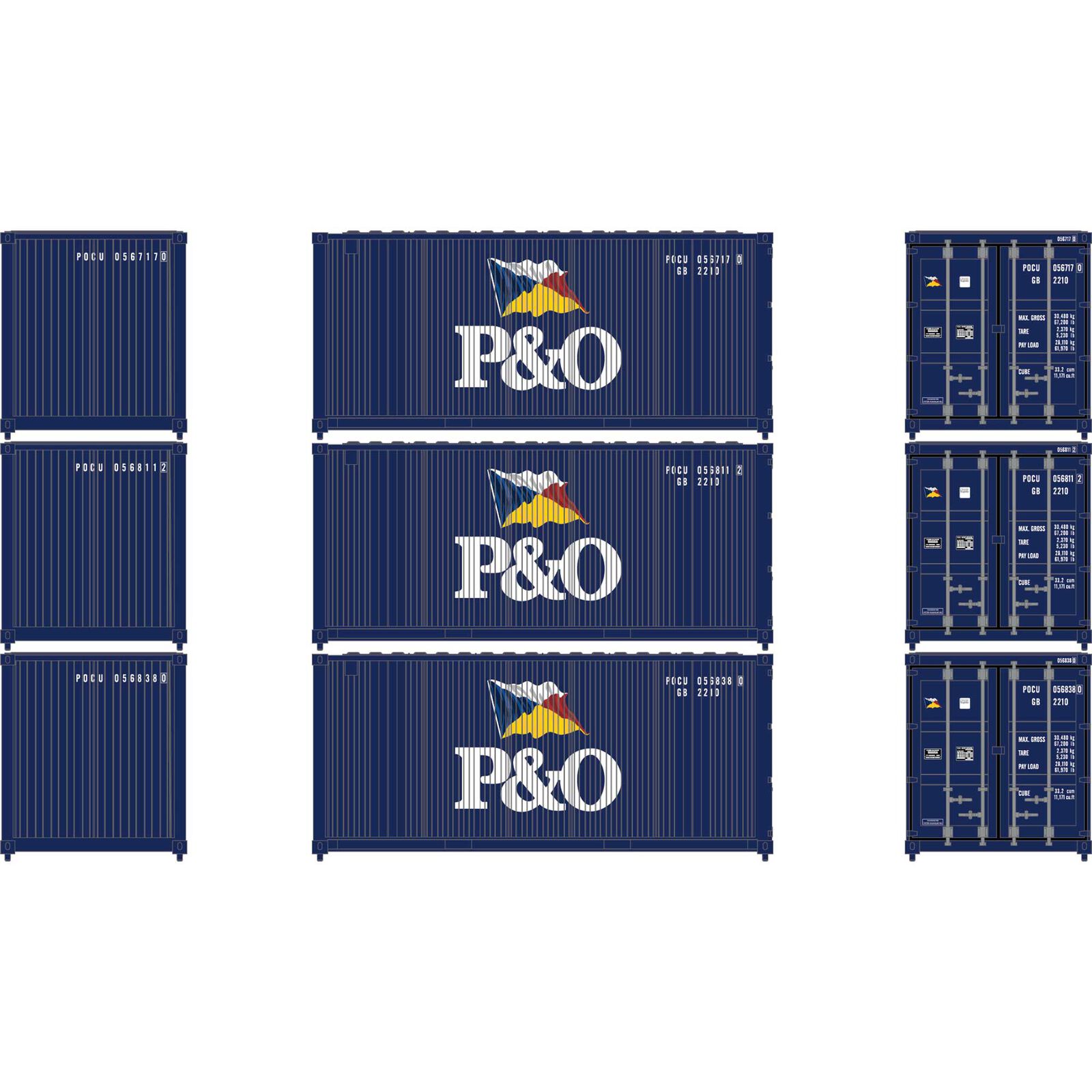 N ATH 20' Corrugated Containers, POCU #0567170/0568112/0568380 (3)