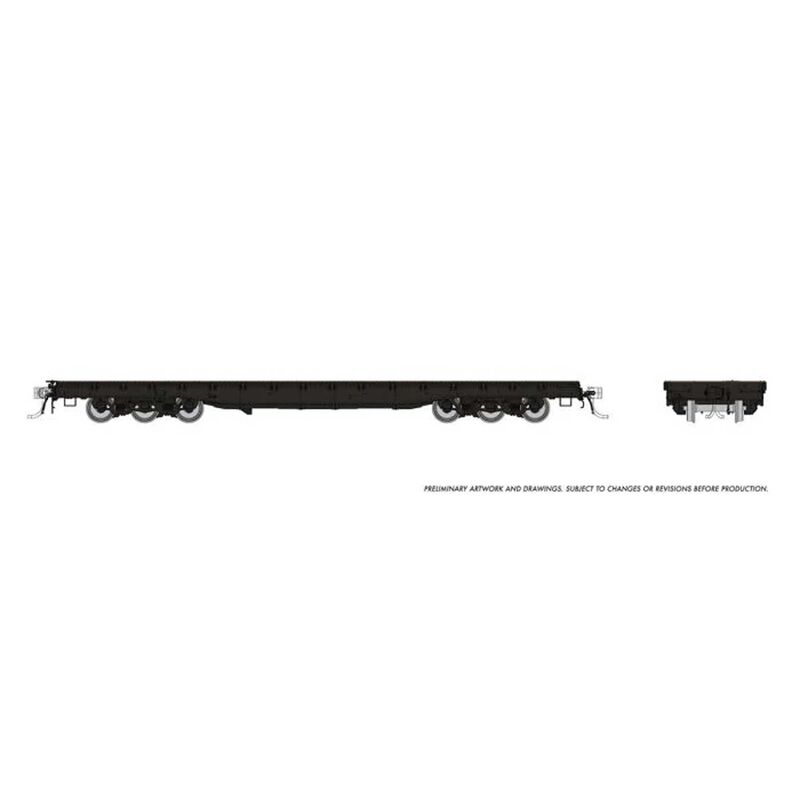 HO Magor 54ft Flatcar: Black, Unlettered: Single Car
