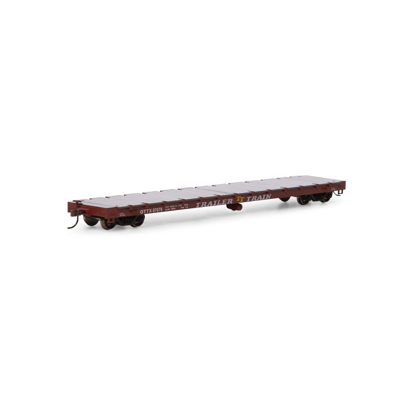 HO RTR 60' Flat Car, OTTX/Brown Logo #97079