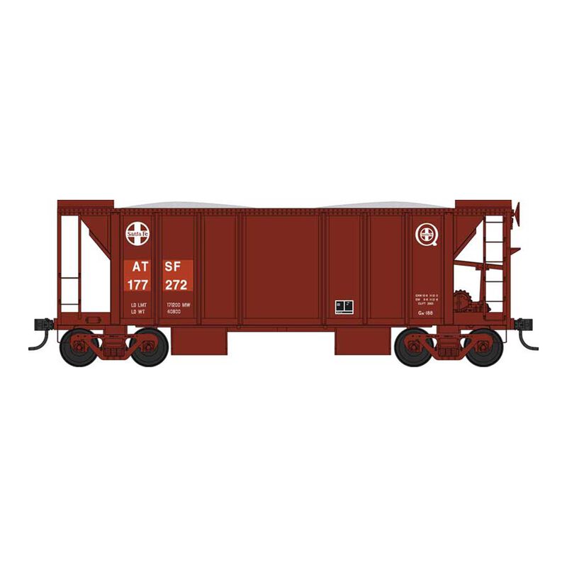 HO 70 Ton 2 Ballast Car with Side Chutes ATSF #177280