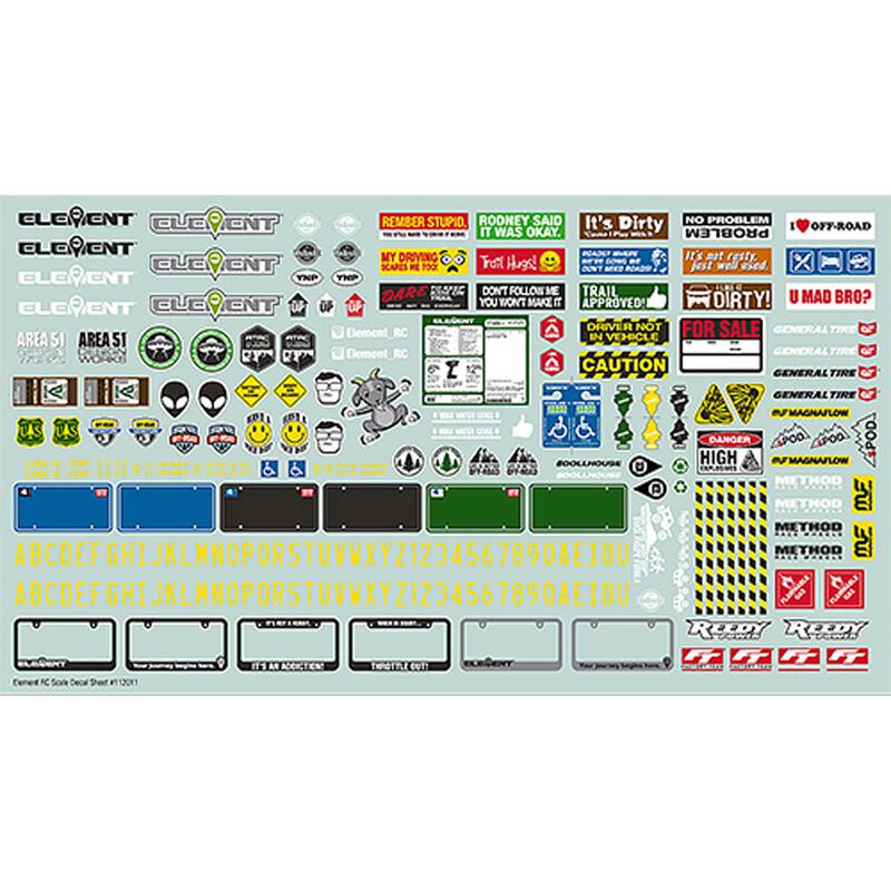 Scale Decal Sheet, 1/10 Element Enduro