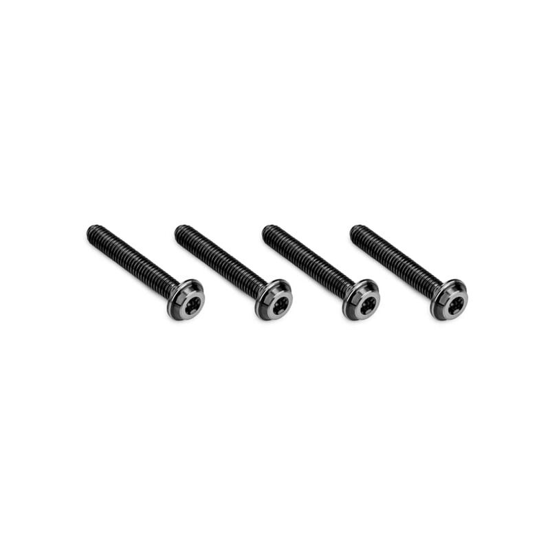 3x18mm Top Hat Titanium Screw, Stealth Black (4)