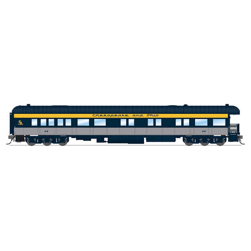 HO Scale C&O Heavyweight 5-Car Passenger Set, Tri-Color Scheme