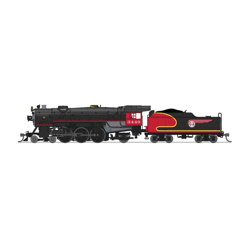N Heavy Pacific 4-6-2 Steam Locomotive, ATSF 3449 Warbonnet, with Paragon4