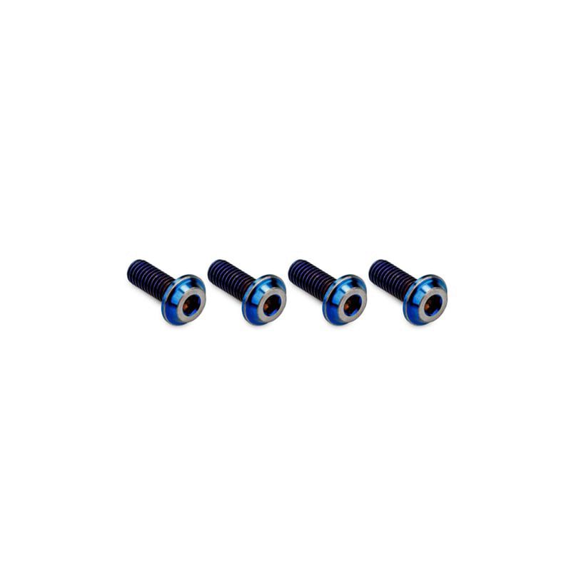 3x8mm Top Hat Titanium Screw, Burnt Blue (4)