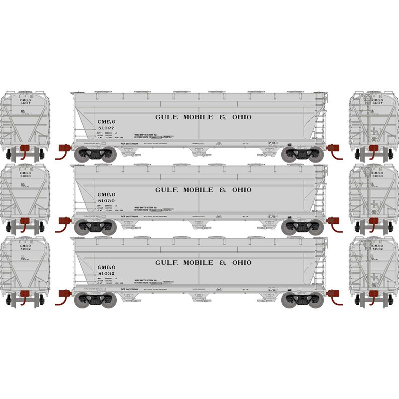 N ACF 4600 3-Bay CF Hopper, GM&O #1 (3)