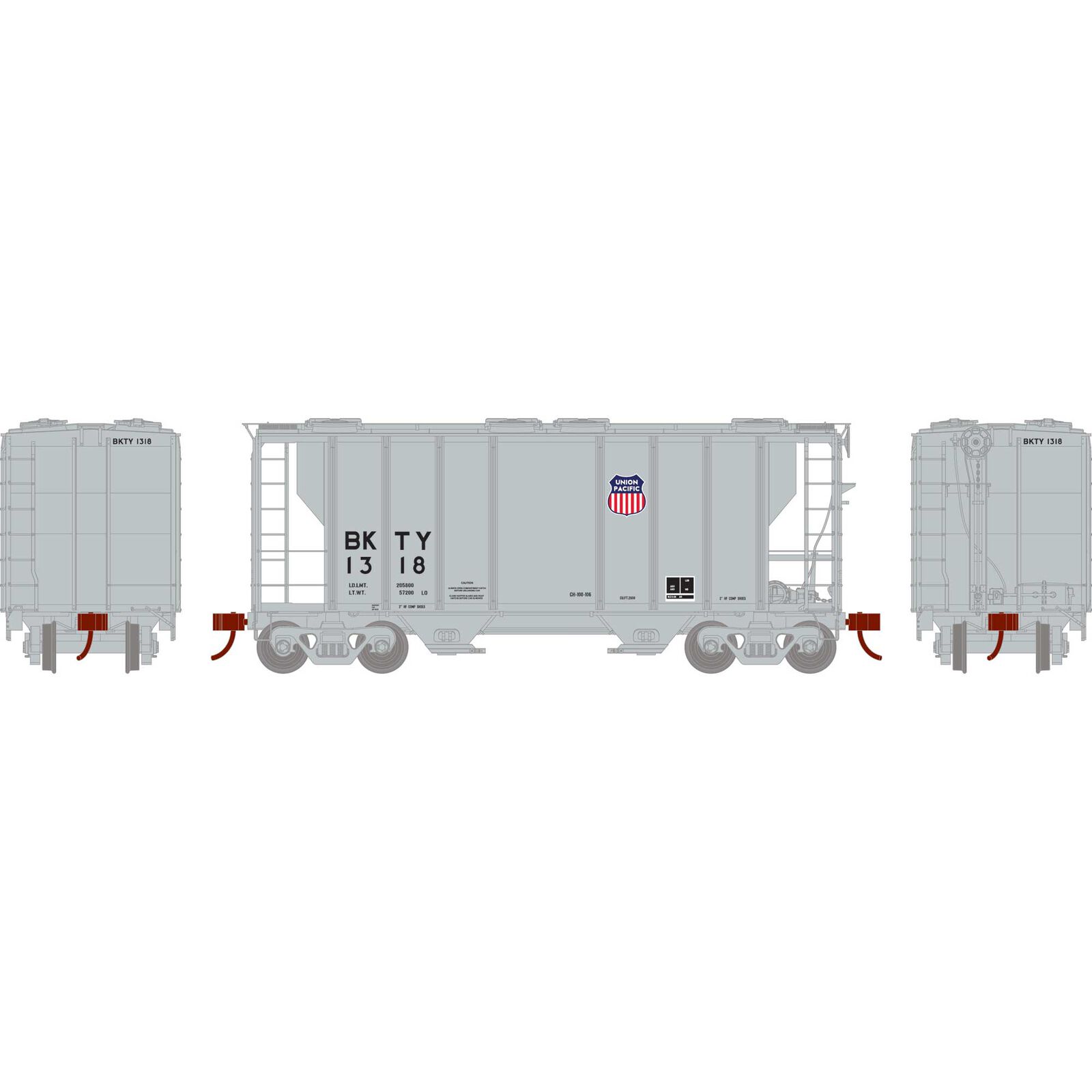 HO RTR PS-2 2600 Covered Hopper, UP #1318