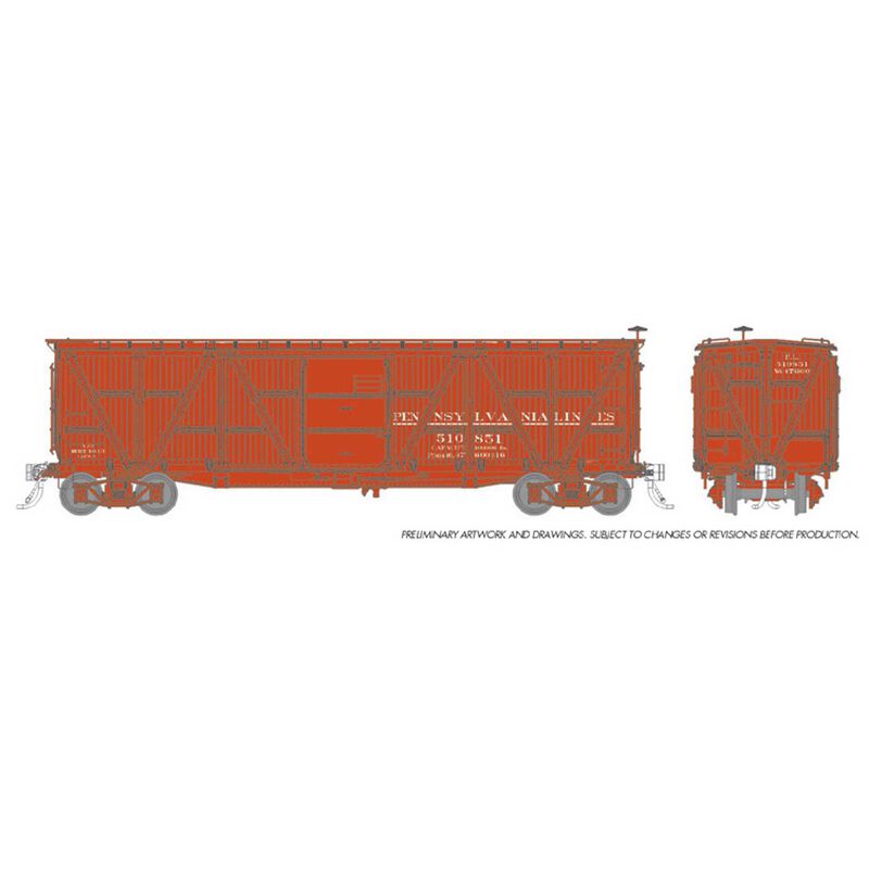 HO PRR X23 Boxcar PRR Lines Scheme
