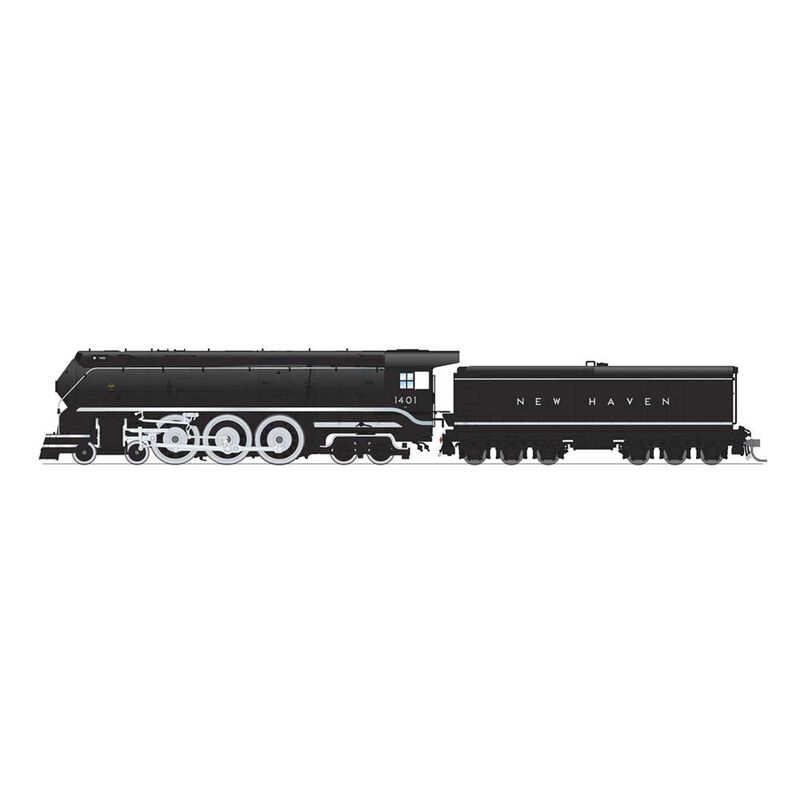 HO New Haven I-5 4-8-4 Locomotive, #1401 Org Block Letter