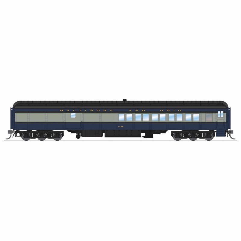 HO BO Baggage-Combine Car #1438, Blue and Gray