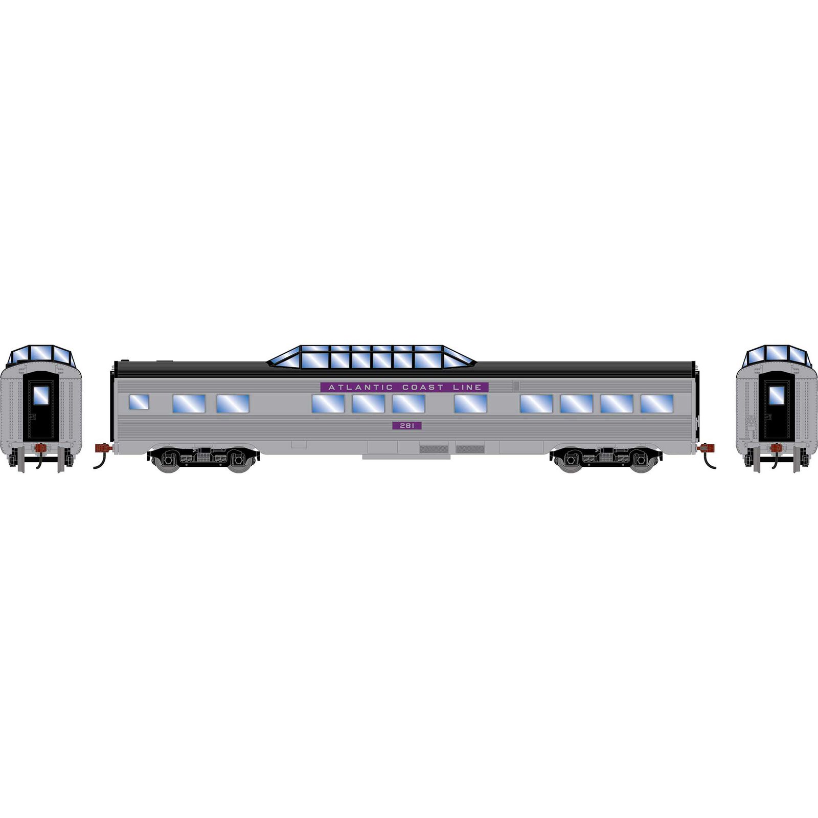 HO RND Streamline Dome Car, ACL #281