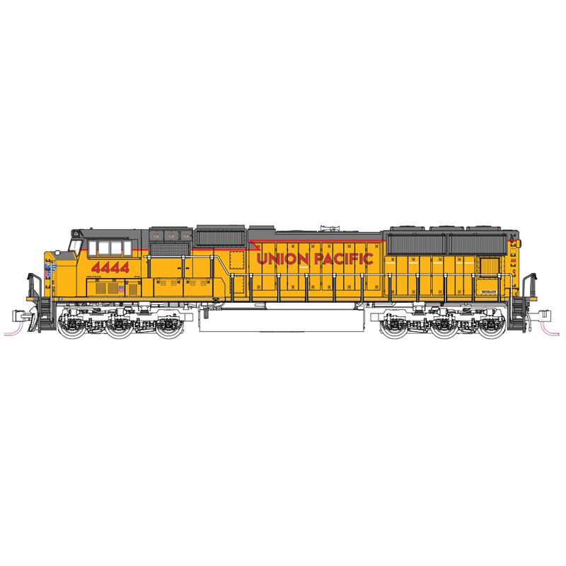 N SD70M Flat Radiator Locomotive, Union Pacific #4444 w/ Pre-Installed DCC