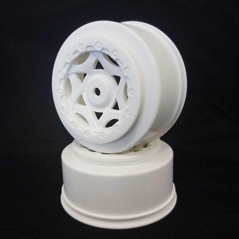 1/10 Cyclone Short Course Wheels, White (2): Losi, Tekno