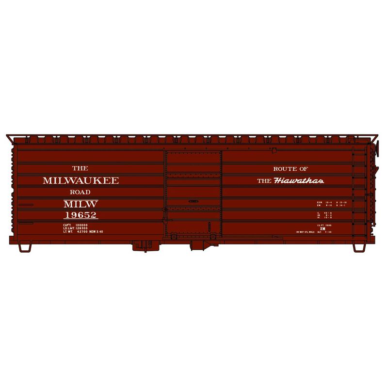 HO Rib Side Steel Boxcar MILW Hiawathas
