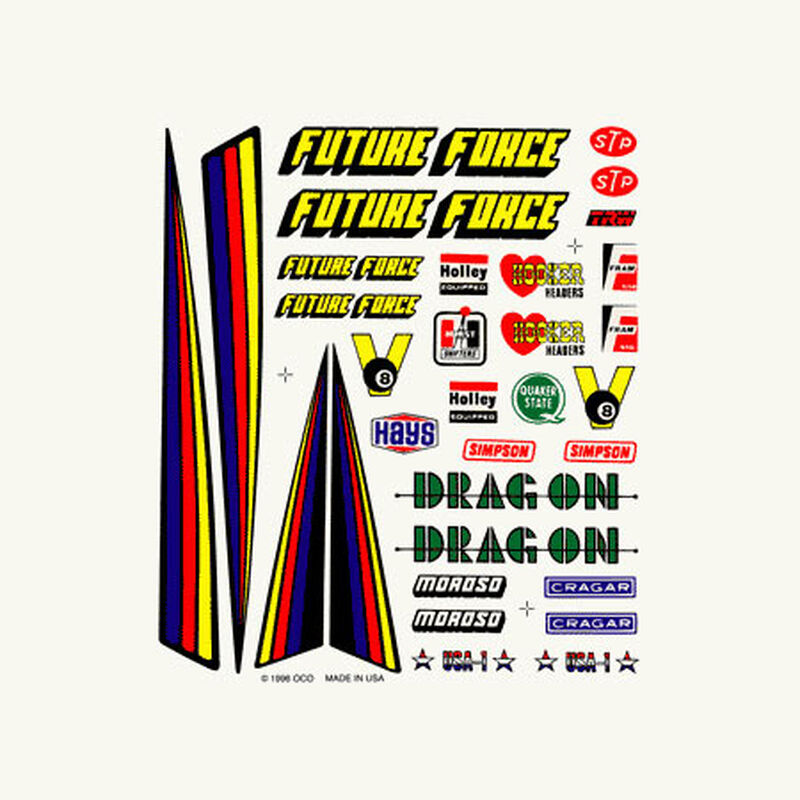 Dry Transfer Decals, Drag Racer