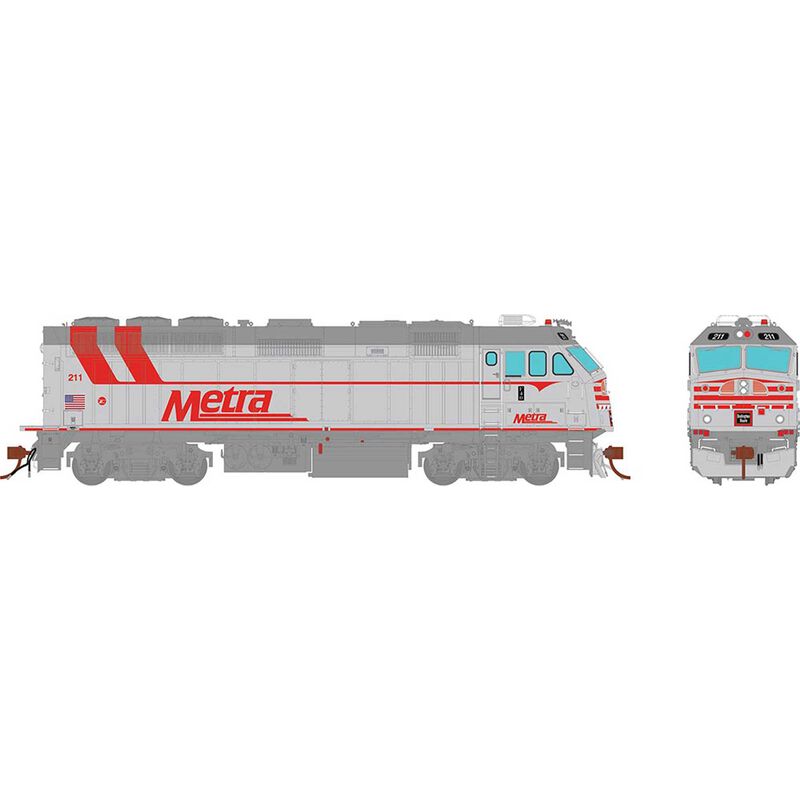 HO F40PHM-2 Locomotive with DCC Metra CB&Q Heritage #211