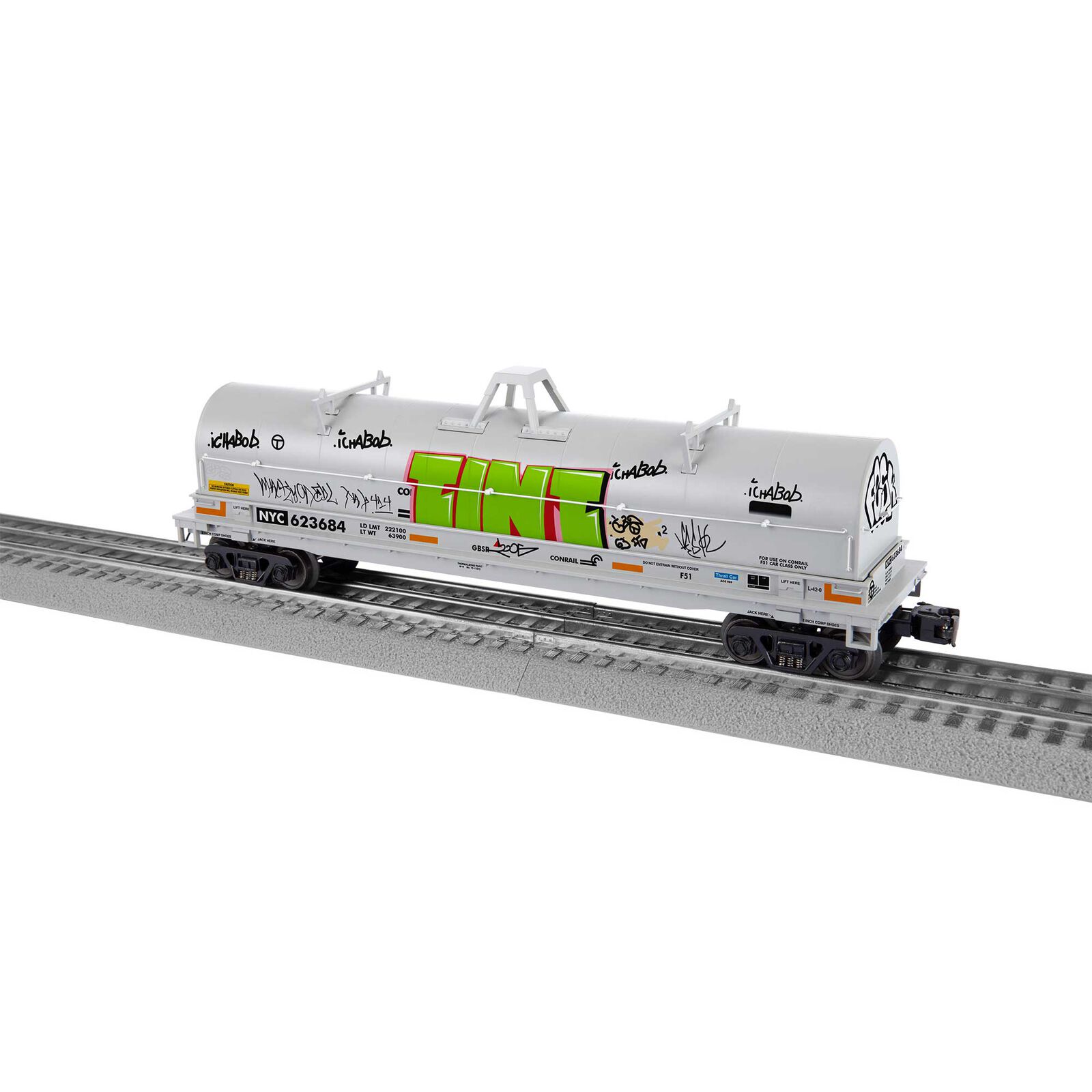 O Coil Car Conrail (NYC) #623684 with Graffiti