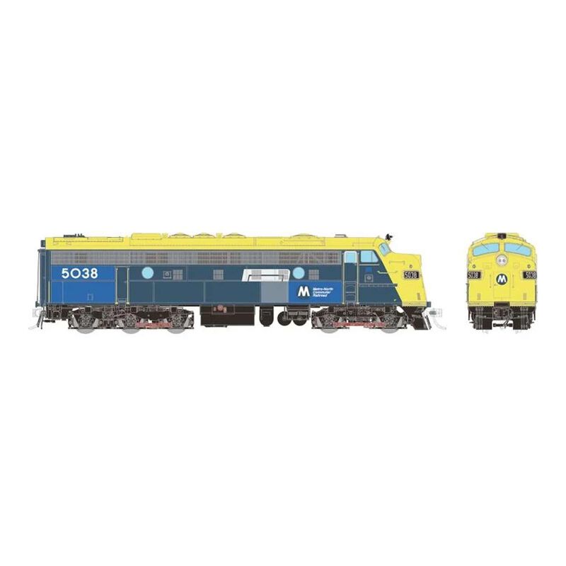 HO EMD FL9 (DC/DCC/Sound): Metro North - Blue & Yellow Patch: #5038