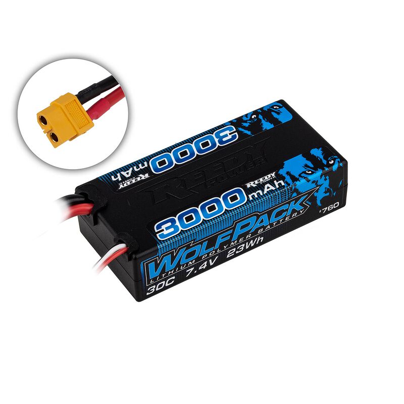 11.1V Reedy WolfPack 3000mAh 3S 30C Shorty LiPo Battery: XT60