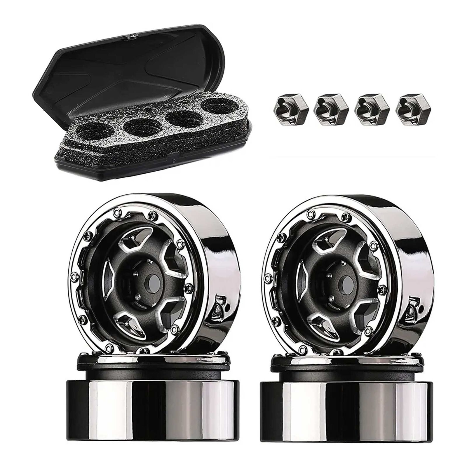 Scale Model Luggage Cargo Case & Alloy Wheel Set for Axial SCX24