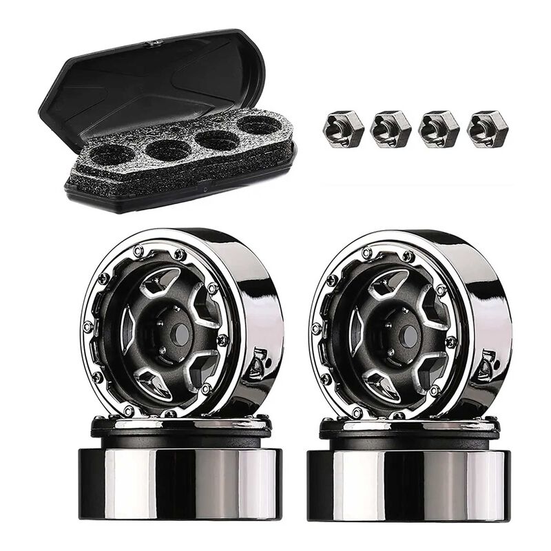 Scale Model Luggage Cargo Case & Alloy Wheel Set for Axial SCX24