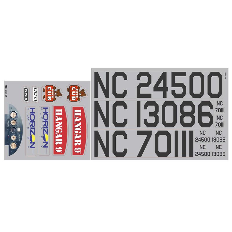 Decal Sheet: J-3 Cub 10cc, 82.5"
