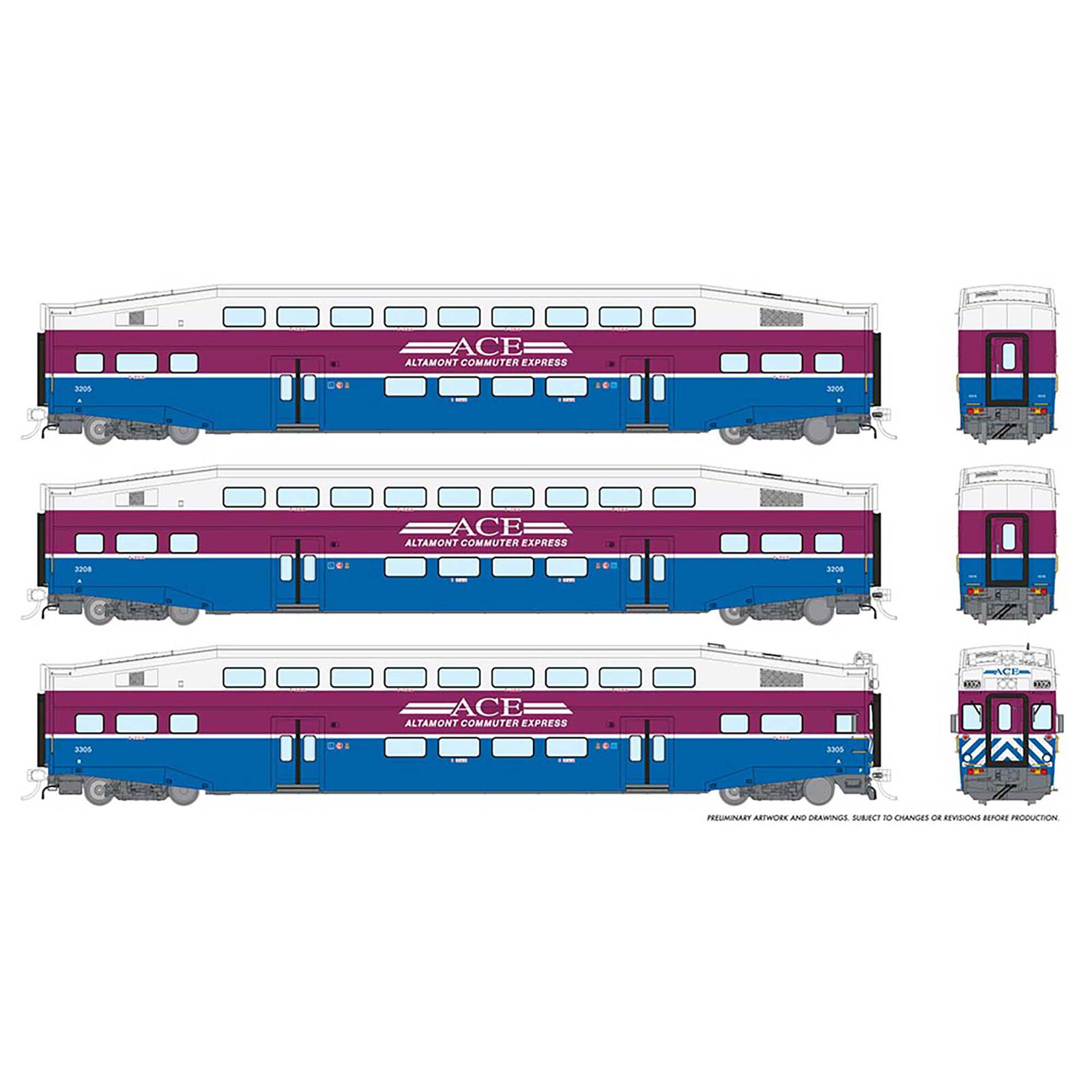 HO BiLevel Commuter Car ACE Original Set #1
