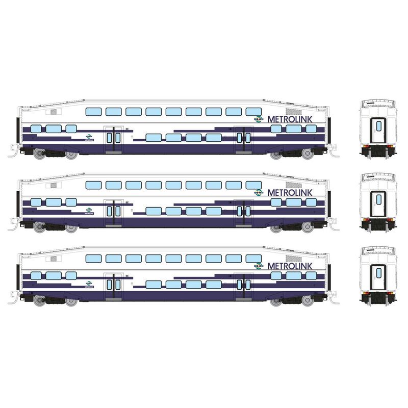 N Bilevel Commuter Car: Metrolink - As Delivered: Set #3 (Coaches: 183 195 208)