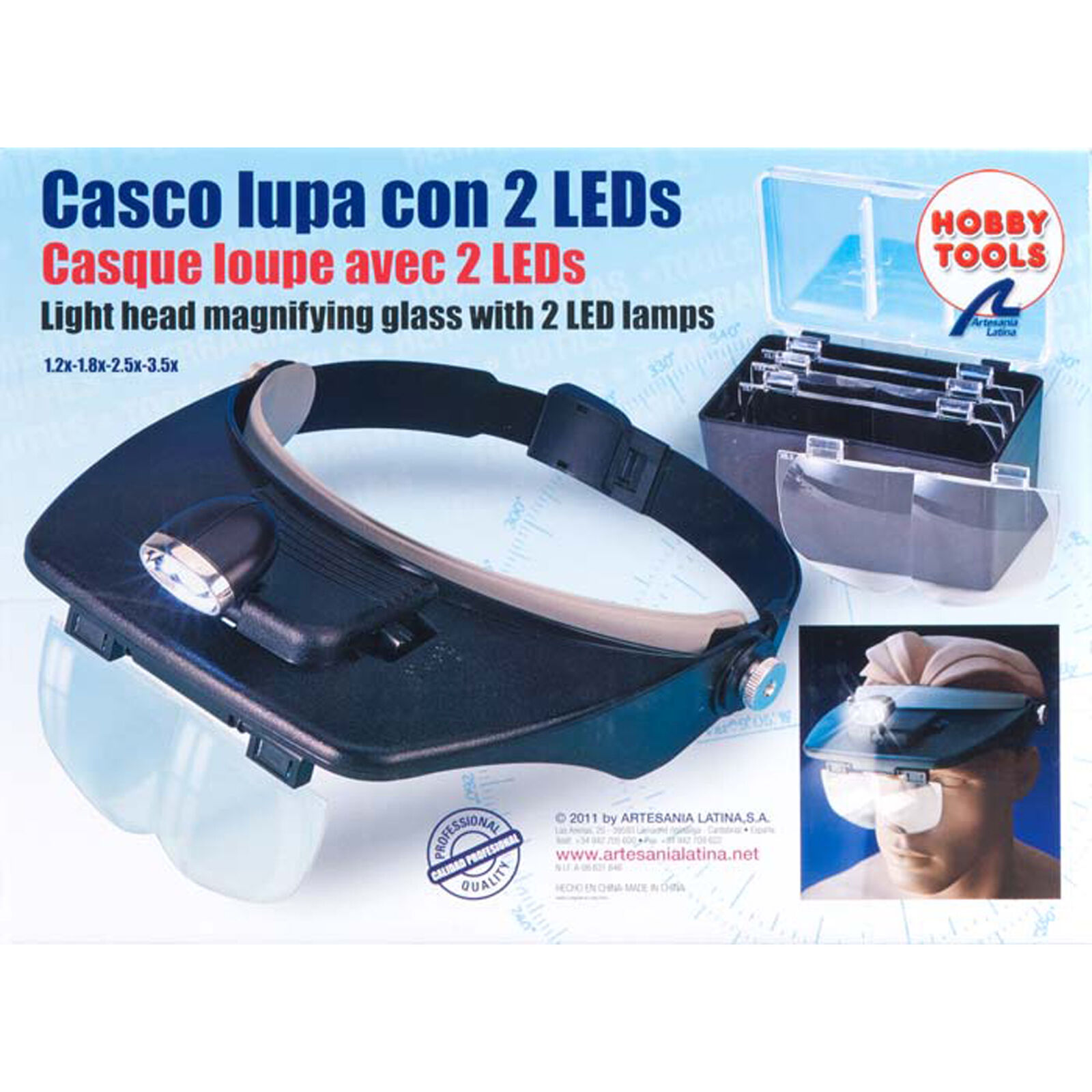 Hands Free Magnifier Glasses w 2 LED Lights