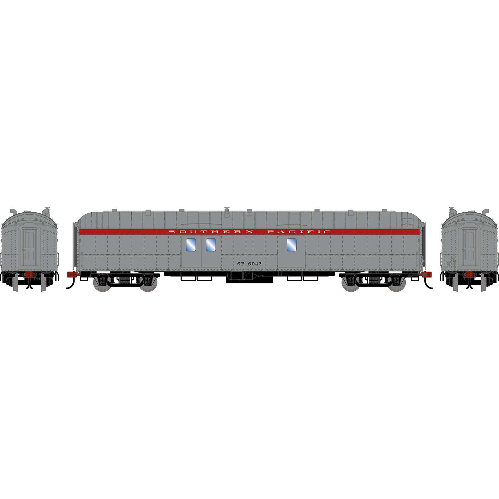 HO ATH 60' Pullman Common Standard Baggage Car, SP 'Stainless Scarlet' #6042