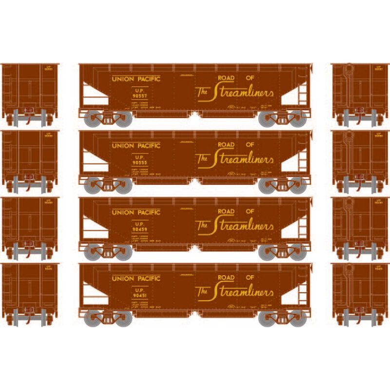 HO RTR 40' Offset Ballast Hopper with Load, UP #2 (4)