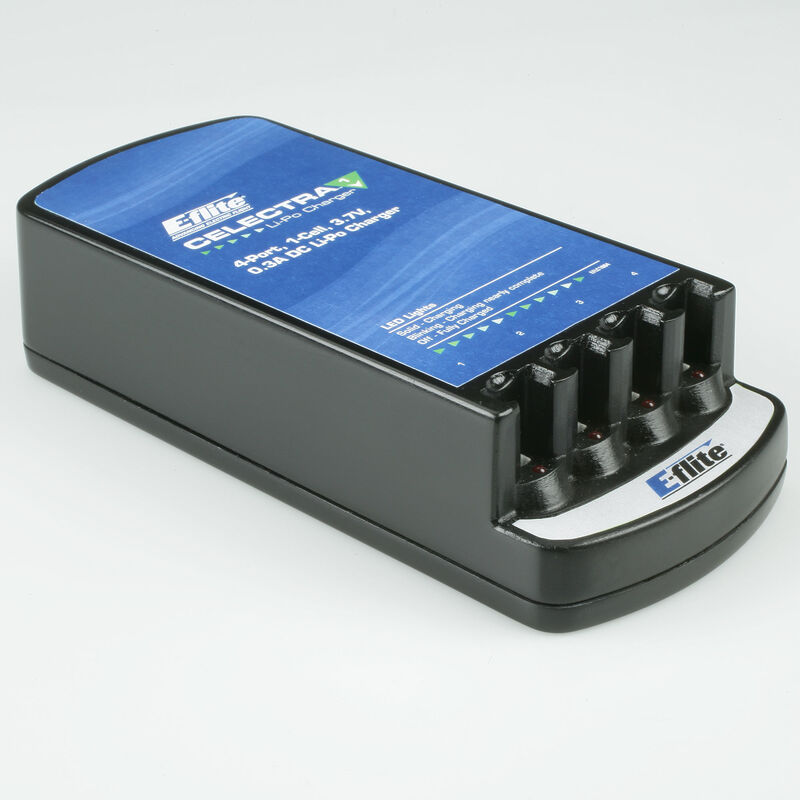Celectra 4-Port 1S 3.7V 0.3A DC Li-Po Charger