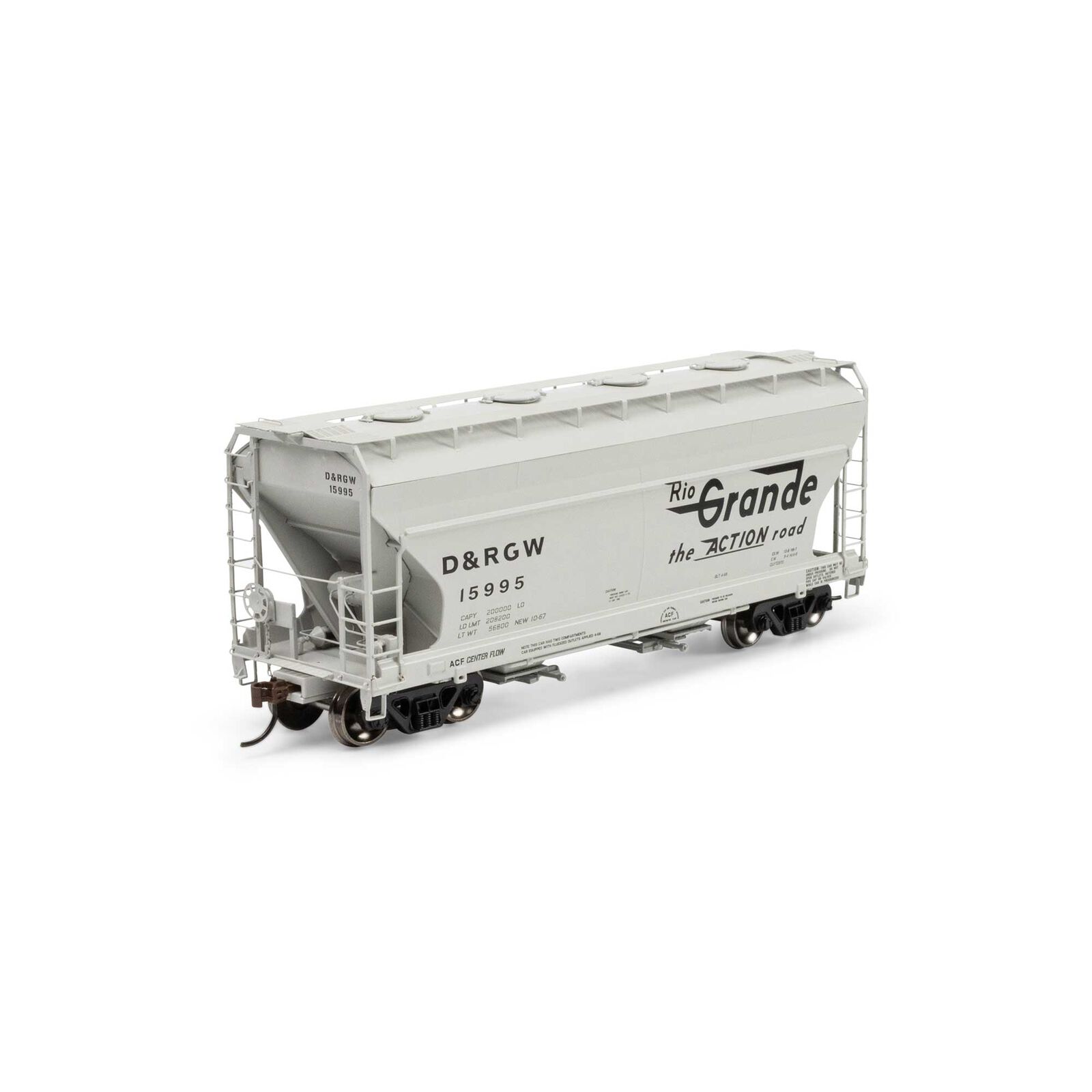HO ACF 2970 Covered Hopper, DRGW #15995