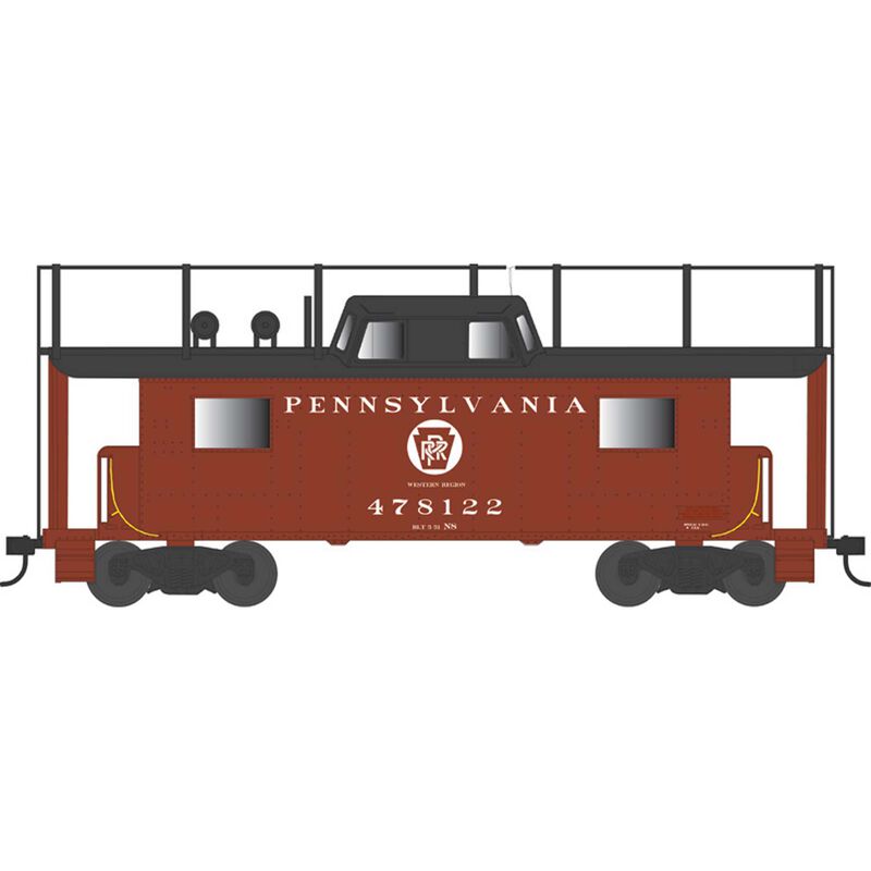 HO N8 Caboose, PRR Circle Keystone West with Trainphone #478122