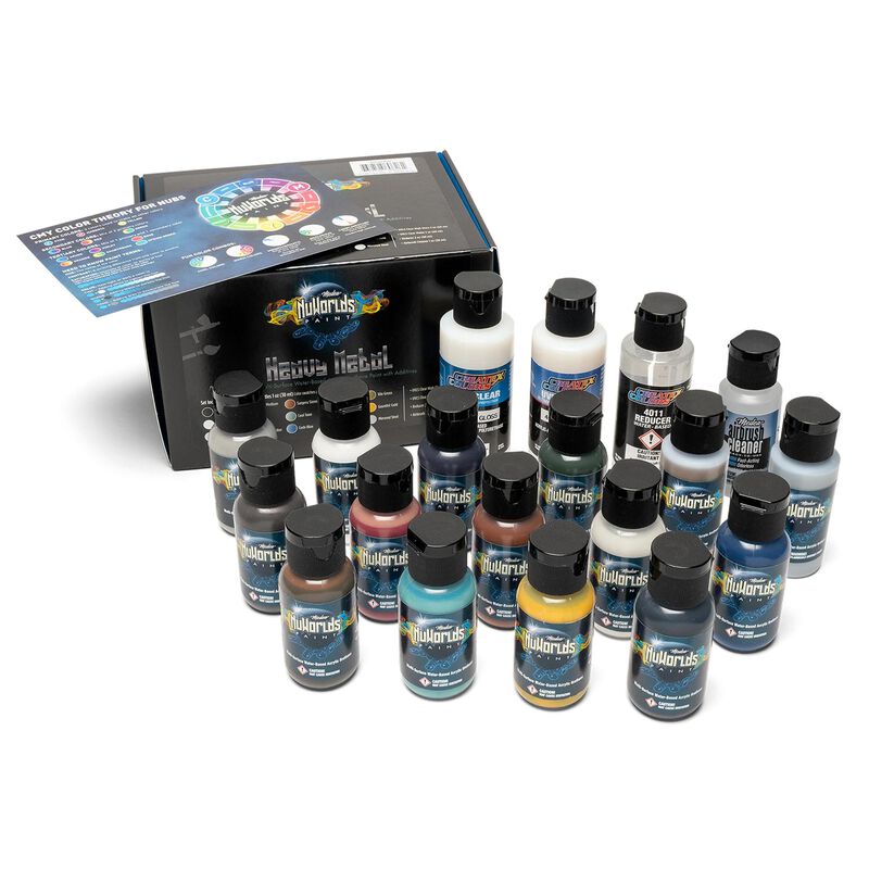 Iwata Airbrushes Heavy Metal Set(15 colors+additives) - NuWorlds Paint