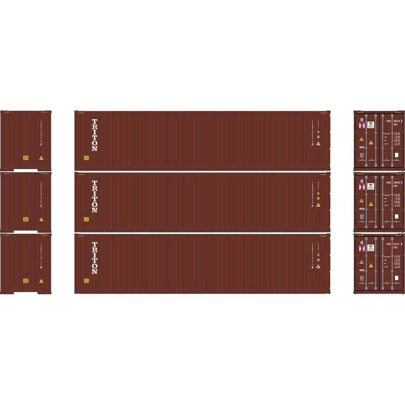 HO ATH 40' Corrugated High-Cube Containers, TCNU #306274-2/309924-7/316112-8 (3)
