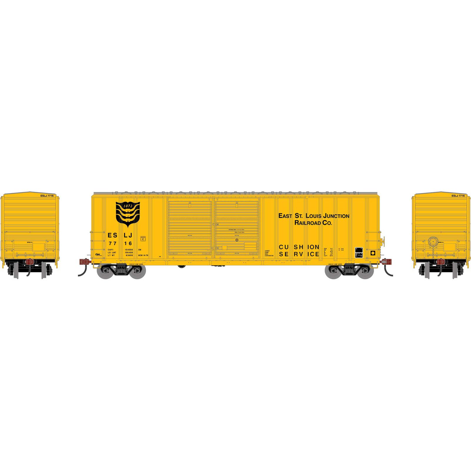 HO 50' FMC 5347 DD Offset Box Car, ESLJ #7716