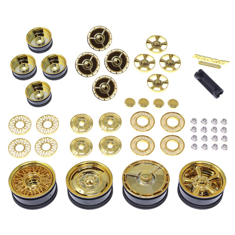 Gold Mod Wheel Kit, 1/10 Redcat Lowrider