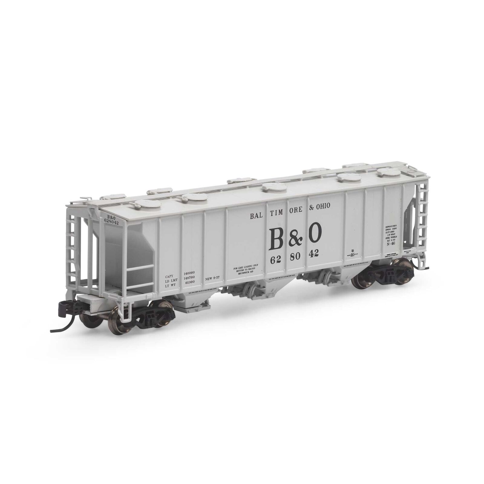 N PS-2 2893 3-Bay Covered Hopper, B&O #628042